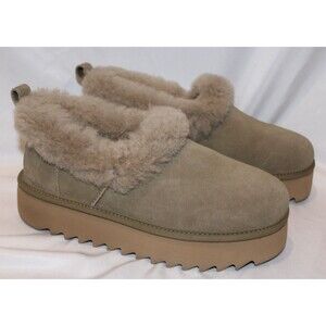UGG NITA WOMEN'S SUEDE SHEARLING LINED SLIPPERS ANKLE BOOTS OLIVE‎ GREEN 8